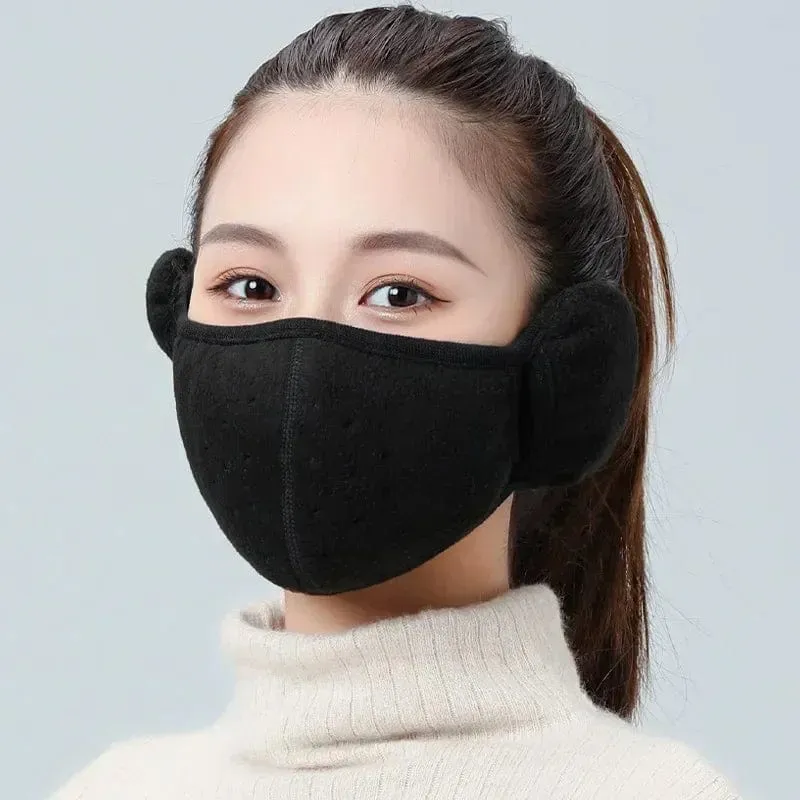 Winter Unisex Atmungsaktive Löcher Maske Kältebeständige Thermomaske Ohrenschützer Zwei-in-Eins-Wickelband Ohrenwärmer Outdoor Reiten Ohrenschützer
