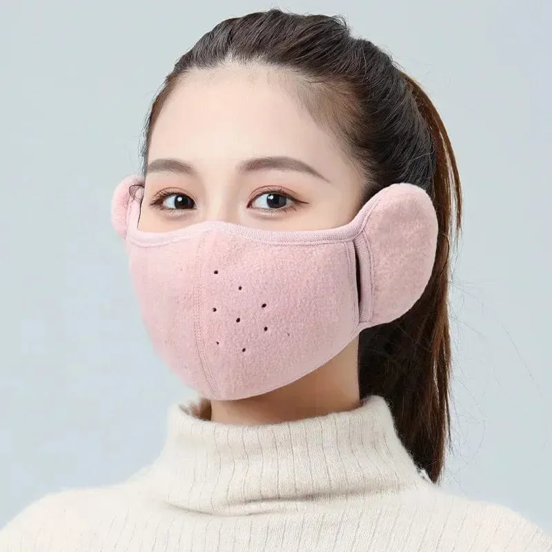 Winter Unisex Atmungsaktive Löcher Maske Kältebeständige Thermomaske Ohrenschützer Zwei-in-Eins-Wickelband Ohrenwärmer Outdoor Reiten Ohrenschützer