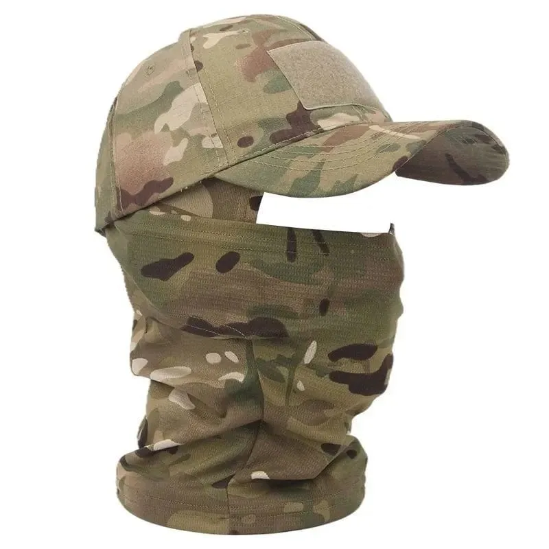 Taktische Sturmhaube, Baseballkappen, Vollgesichtsmaske, Set für Herren, Sommer, Snapback, Sonnenhut, Outdoor, Jagd, Tarnung, Sturmhaube