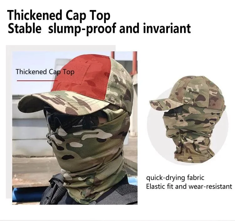 Taktische Sturmhaube, Baseballkappen, Vollgesichtsmaske, Set für Herren, Sommer, Snapback, Sonnenhut, Outdoor, Jagd, Tarnung, Sturmhaube