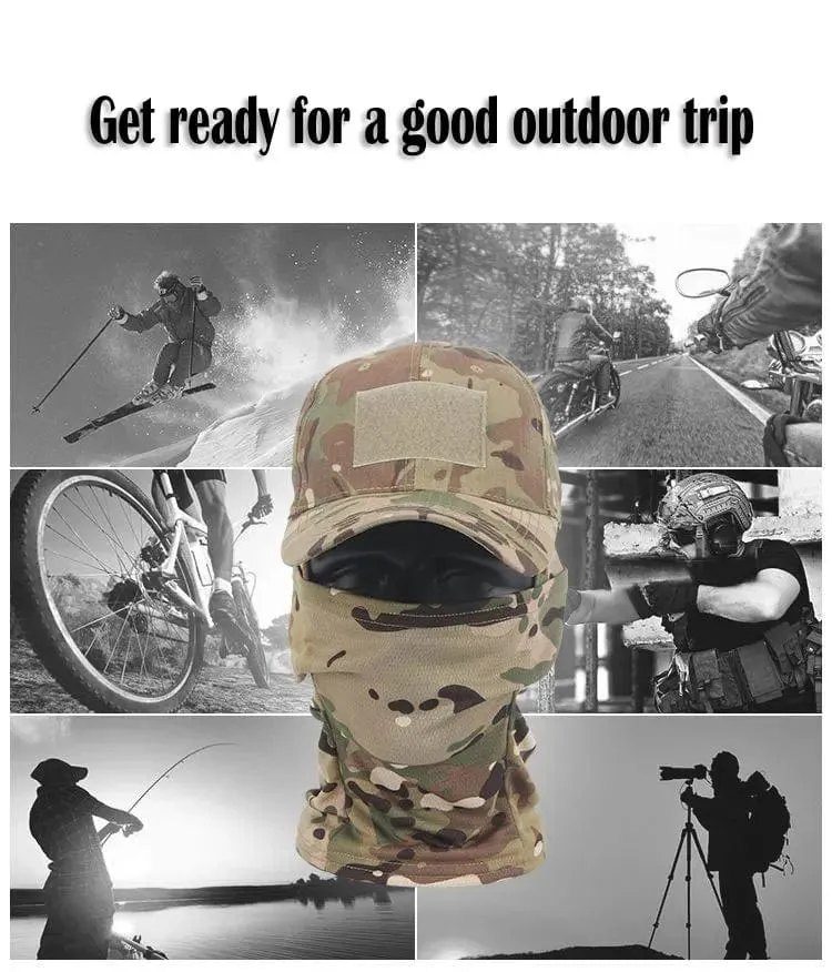 Taktische Sturmhaube, Baseballkappen, Vollgesichtsmaske, Set für Herren, Sommer, Snapback, Sonnenhut, Outdoor, Jagd, Tarnung, Sturmhaube