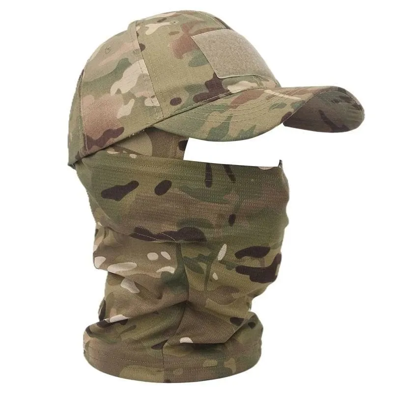 Taktische Sturmhaube, Baseballkappen, Vollgesichtsmaske, Set für Herren, Sommer, Snapback, Sonnenhut, Outdoor, Jagd, Tarnung, Sturmhaube