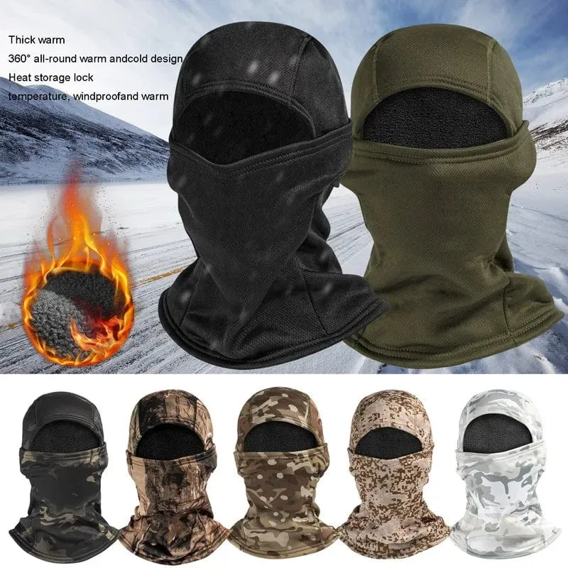 Fleece Taktische Tarnung Sturmhaube Vollgesichtsmaske Winter Warm Winddicht Radfahren Wandern Skifahren Schal Hut Bandana Halsmanschette