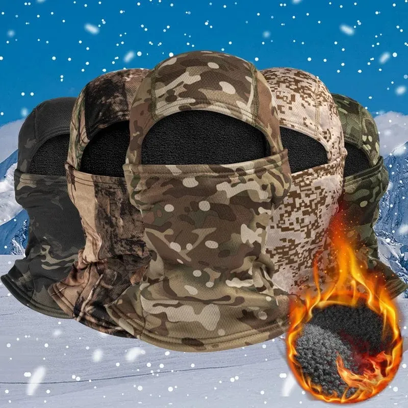 Fleece Taktische Tarnung Sturmhaube Vollgesichtsmaske Winter Warm Winddicht Radfahren Wandern Skifahren Schal Hut Bandana Halsmanschette
