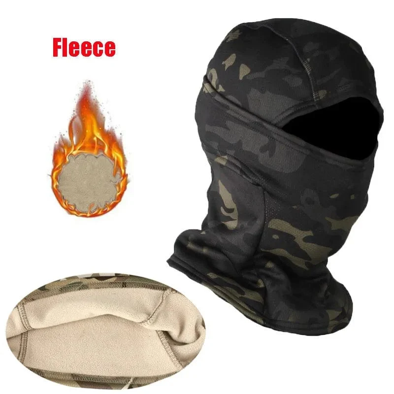 Fleece Taktische Tarnung Sturmhaube Vollgesichtsmaske Winter Warm Winddicht Radfahren Wandern Skifahren Schal Hut Bandana Halsmanschette