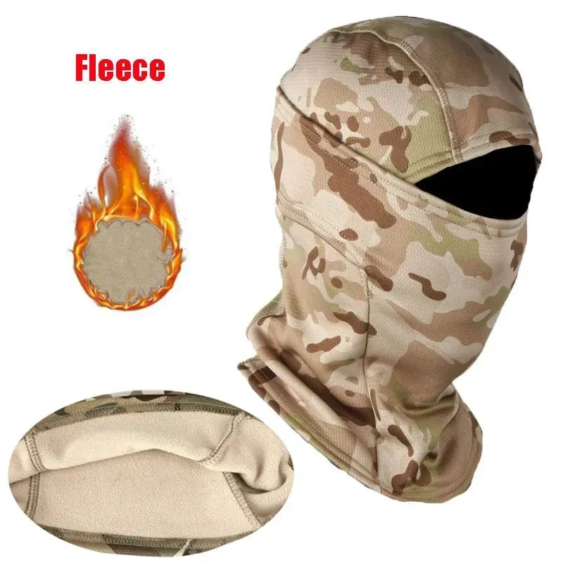 Fleece Taktische Tarnung Sturmhaube Vollgesichtsmaske Winter Warm Winddicht Radfahren Wandern Skifahren Schal Hut Bandana Halsmanschette