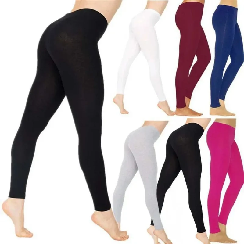 40% HEIßER Damen Einfarbig Elastische Hohe Taille Schlank Leggings Yoga Hohe Elastische Sport Fitness Leggings Hüfte Running Training Hosen P