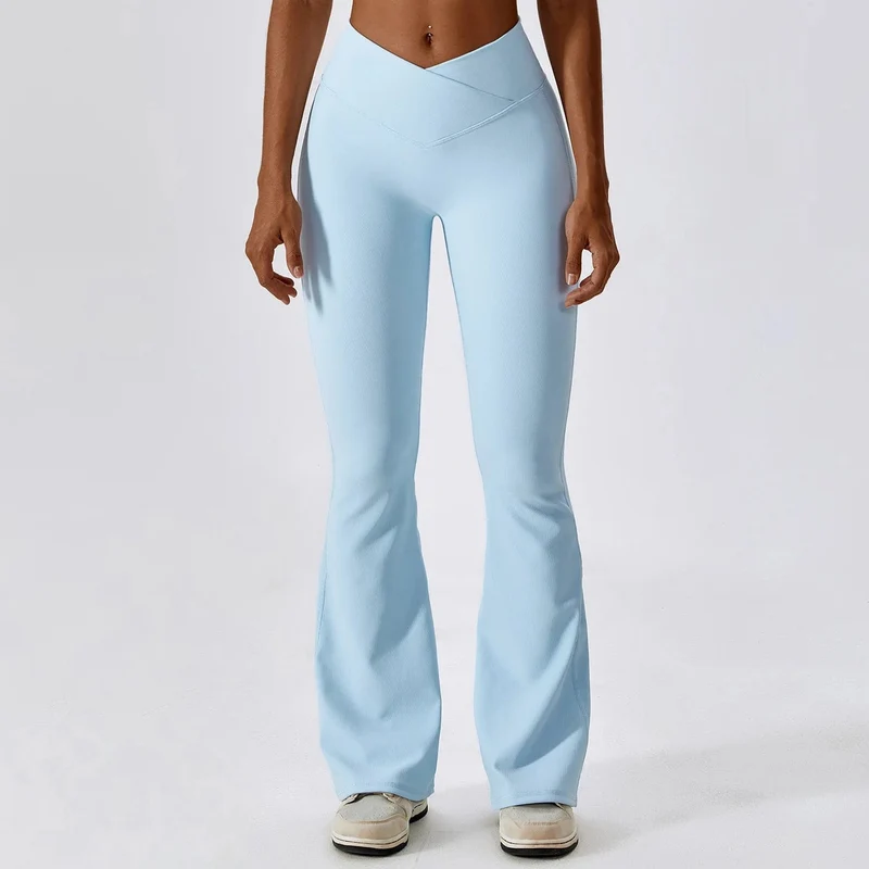 Flare Leggings Yogahose Damen Hohe Taille Weite Beinhose Damen Gym Workout Fitness Sport Schlaghose Latein Tanzhose