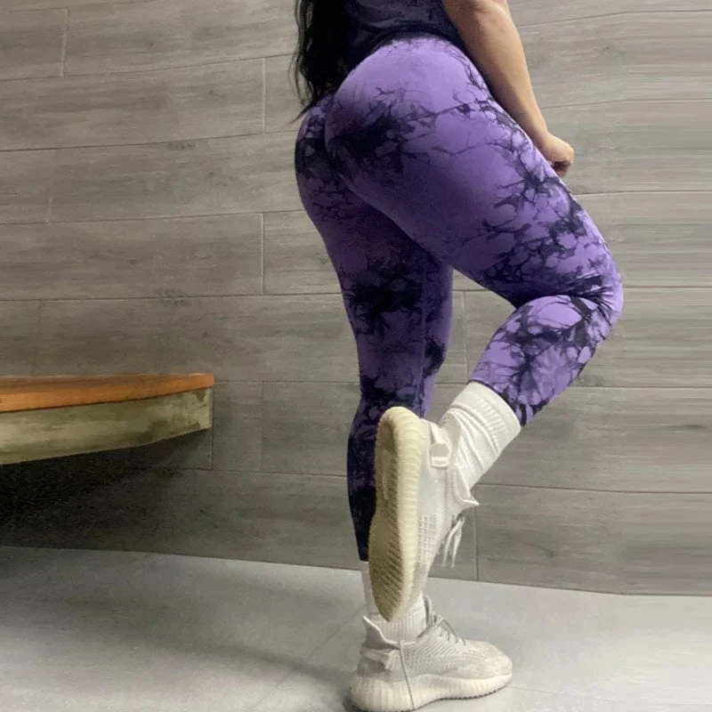 23 Farben Tie Dye Nahtlose Leggings Push Up Frauen Mallas Sport Fitness Kontur Yoga Laufhose Elastische Nylon Strumpfhosen Leggins