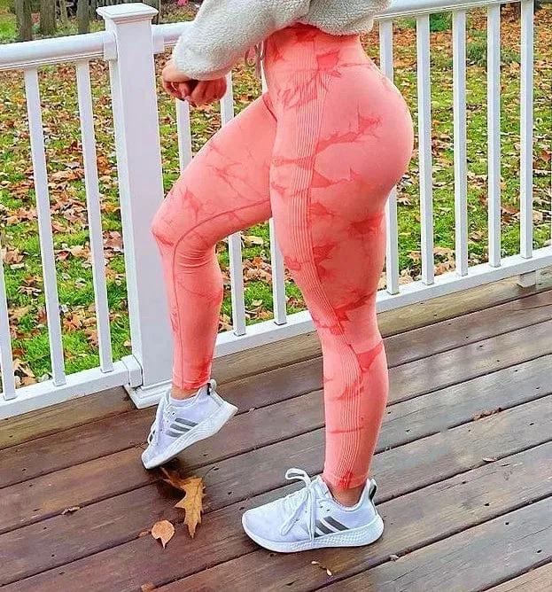 23 Farben Tie Dye Nahtlose Leggings Push Up Frauen Mallas Sport Fitness Kontur Yoga Laufhose Elastische Nylon Strumpfhosen Leggins