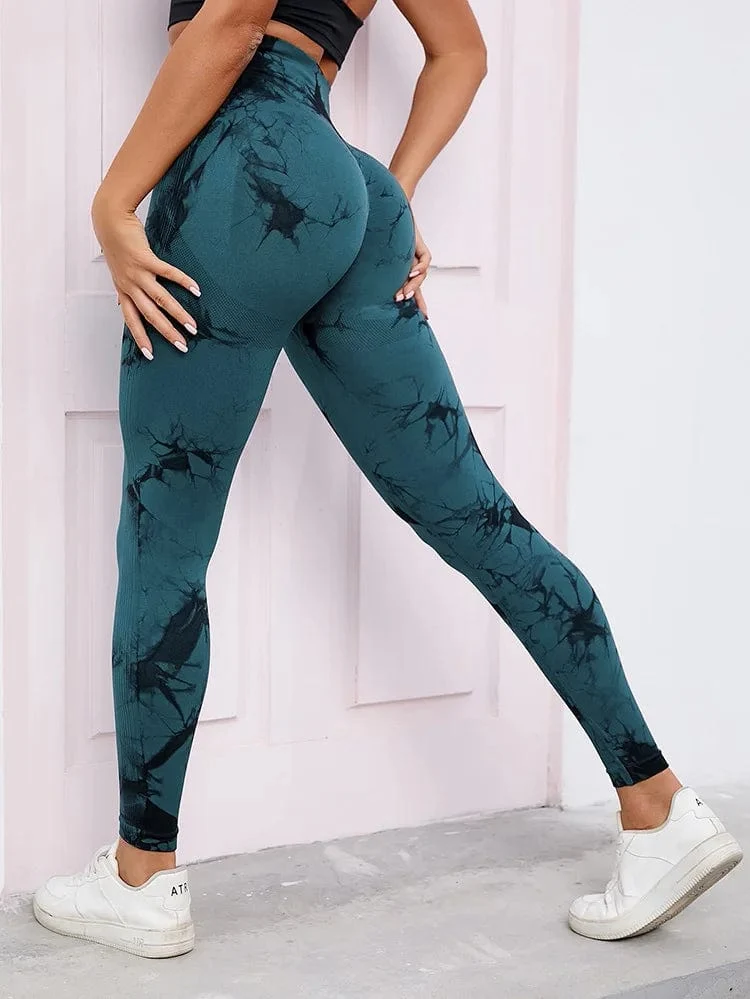 47 Farben Marmorierung Tie-Dye Yogahose Sport Leggings Damen Running Fitness Hohe Taille Nahtlose Gym Leggings Damen Workout Tights