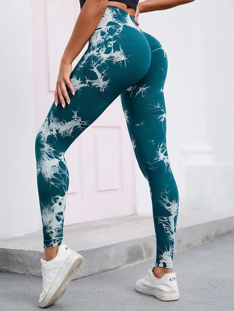 47 Farben Marmorierung Tie-Dye Yogahose Sport Leggings Damen Running Fitness Hohe Taille Nahtlose Gym Leggings Damen Workout Tights