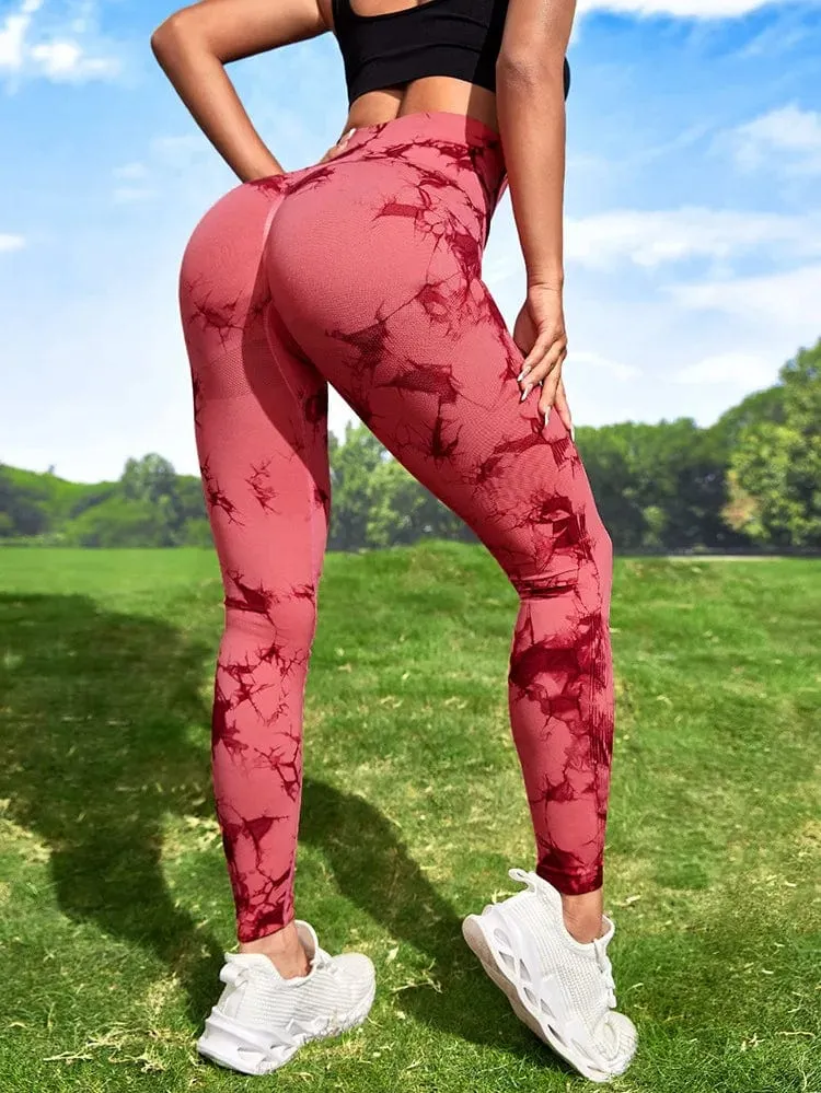 47 Farben Marmorierung Tie-Dye Yogahose Sport Leggings Damen Running Fitness Hohe Taille Nahtlose Gym Leggings Damen Workout Tights