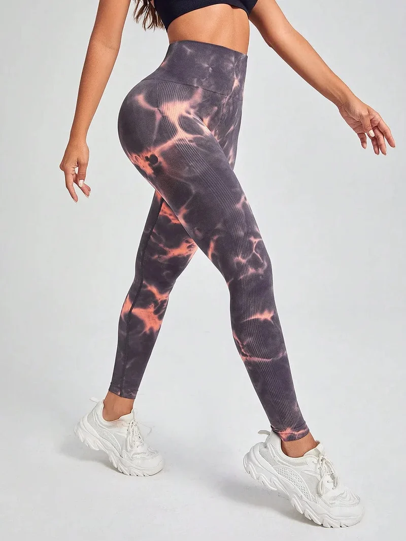 47 Farben Marmorierung Tie-Dye Yogahose Sport Leggings Damen Running Fitness Hohe Taille Nahtlose Gym Leggings Damen Workout Tights