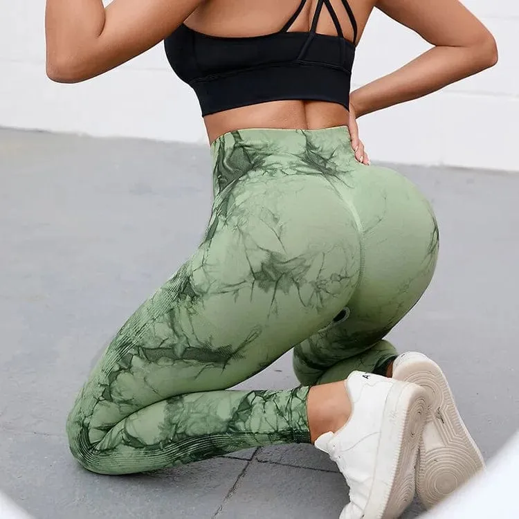 47 Farben Marmorierung Tie-Dye Yogahose Sport Leggings Damen Running Fitness Hohe Taille Nahtlose Gym Leggings Damen Workout Tights