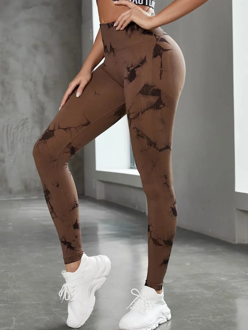 47 Farben Marmorierung Tie-Dye Yogahose Sport Leggings Damen Running Fitness Hohe Taille Nahtlose Gym Leggings Damen Workout Tights