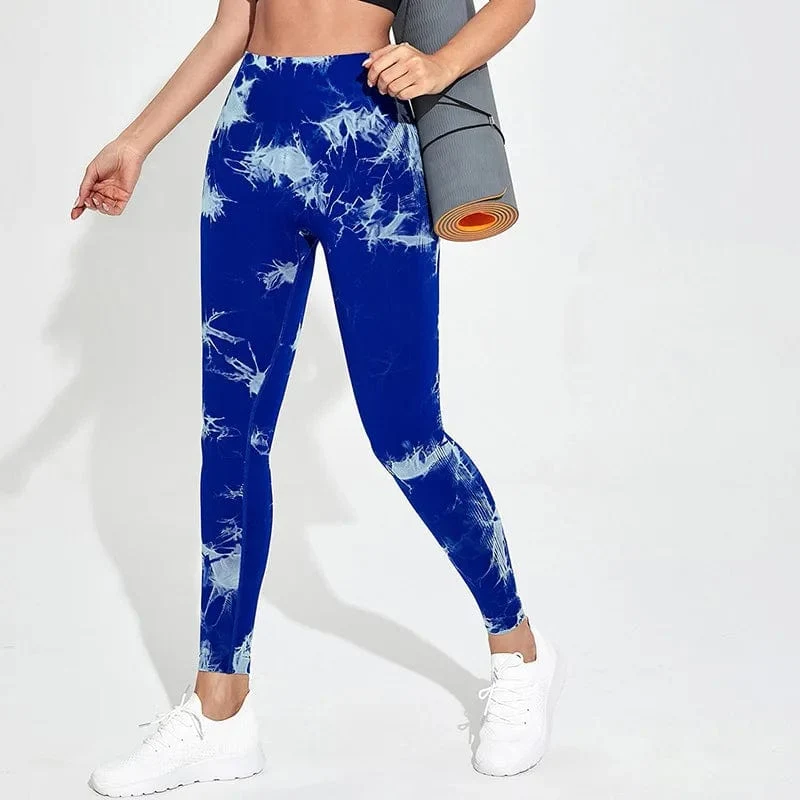 47 Farben Marmorierung Tie-Dye Yogahose Sport Leggings Damen Running Fitness Hohe Taille Nahtlose Gym Leggings Damen Workout Tights