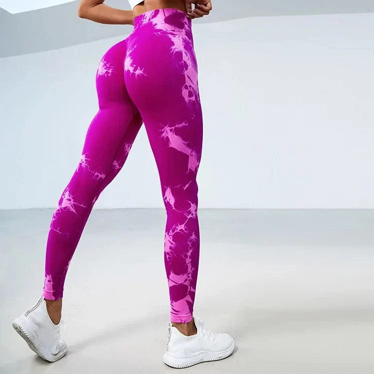 47 Farben Marmorierung Tie-Dye Yogahose Sport Leggings Damen Running Fitness Hohe Taille Nahtlose Gym Leggings Damen Workout Tights