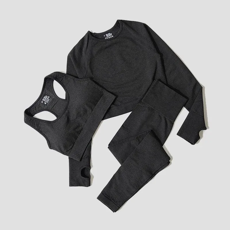 2/3/5PCS Nahtlose Frauen Yoga Set Workout Sportswear Gym Kleidung Fitness Langarm Crop Top Hohe taille Leggings Sport Anzüge