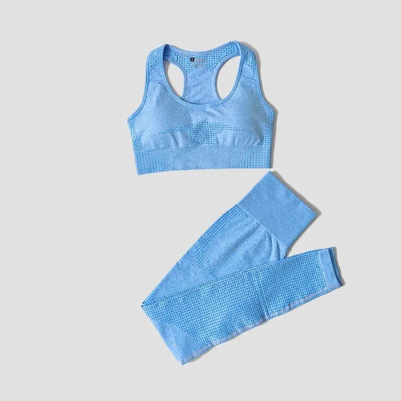 2/3/5PCS Nahtlose Frauen Yoga Set Workout Sportswear Gym Kleidung Fitness Langarm Crop Top Hohe taille Leggings Sport Anzüge