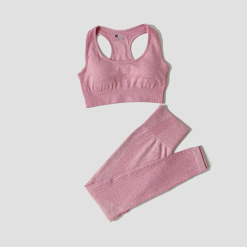 2/3/5PCS Nahtlose Frauen Yoga Set Workout Sportswear Gym Kleidung Fitness Langarm Crop Top Hohe taille Leggings Sport Anzüge