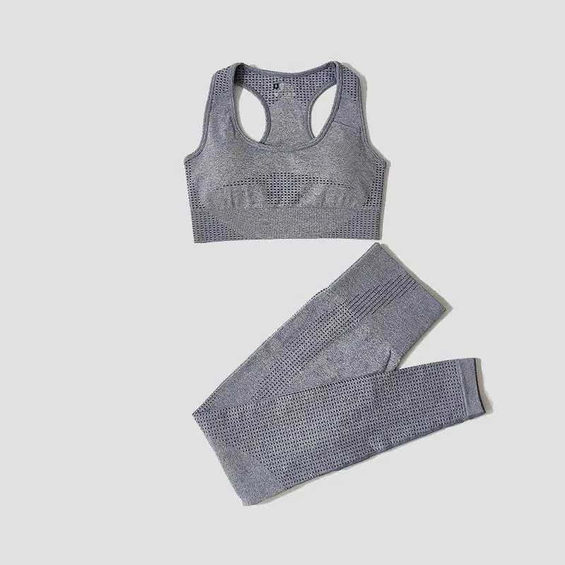 2/3/5PCS Nahtlose Frauen Yoga Set Workout Sportswear Gym Kleidung Fitness Langarm Crop Top Hohe taille Leggings Sport Anzüge