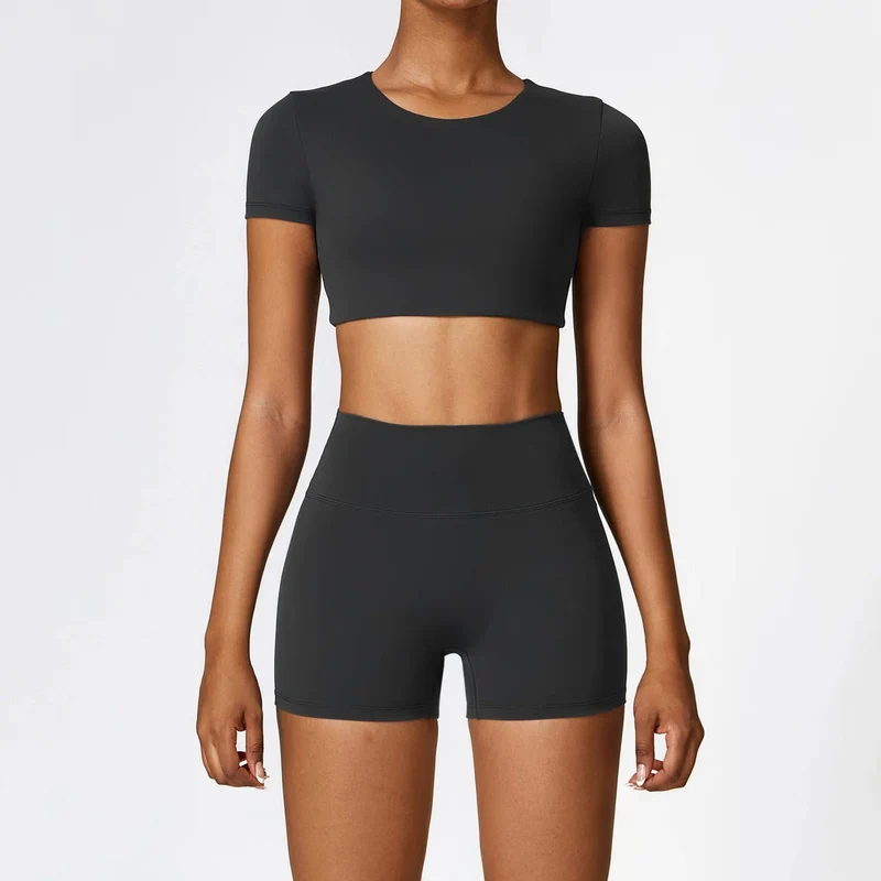 2PCS Nahtlose Yoga Set Frauen Workout Set Sportswear Gym Kleidung Fitness Langarm Crop Top Hohe Taille Leggings Sport anzüge