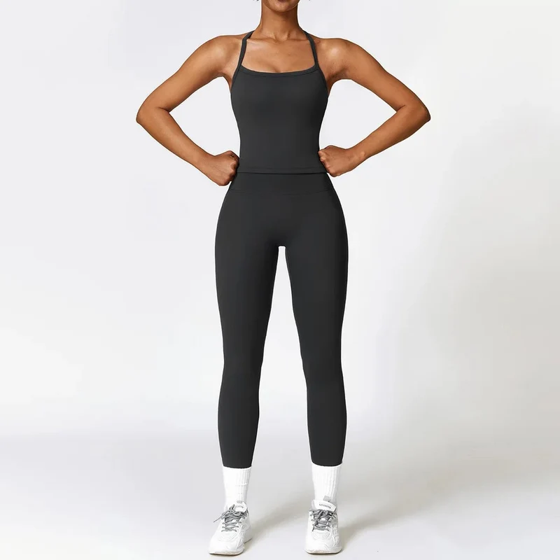 2PCS Nahtlose Yoga Set Frauen Workout Set Sportswear Gym Kleidung Fitness Langarm Crop Top Hohe Taille Leggings Sport anzüge