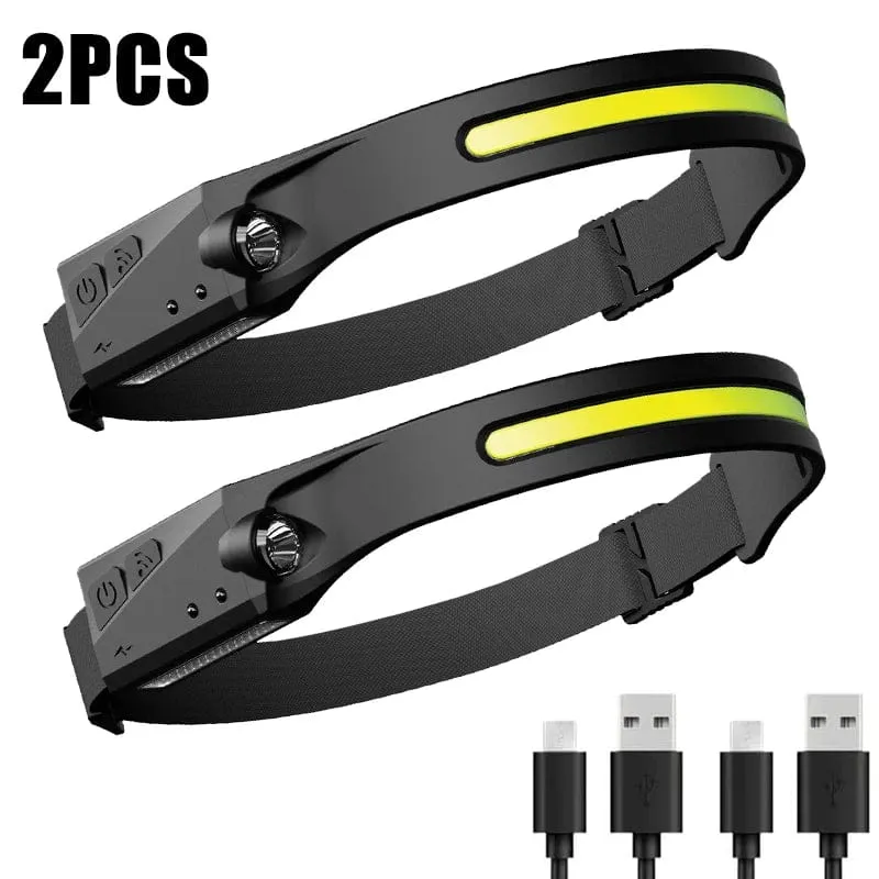 1/2/3PCS LED Induktion Scheinwerfer Camping Suchscheinwerfer USB Aufladbare Scheinwerfer Led Kopf Taschenlampe Arbeit Licht mit eingebauter Batterie