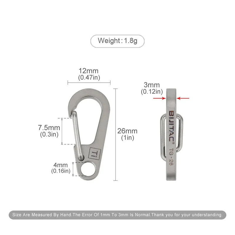 Kleine Titanlegierung Schlüsselanhänger Gürtelschnalle Multifunktions-Auto Schlüsselanhänger Outdoor-Tool Zubehör EDC