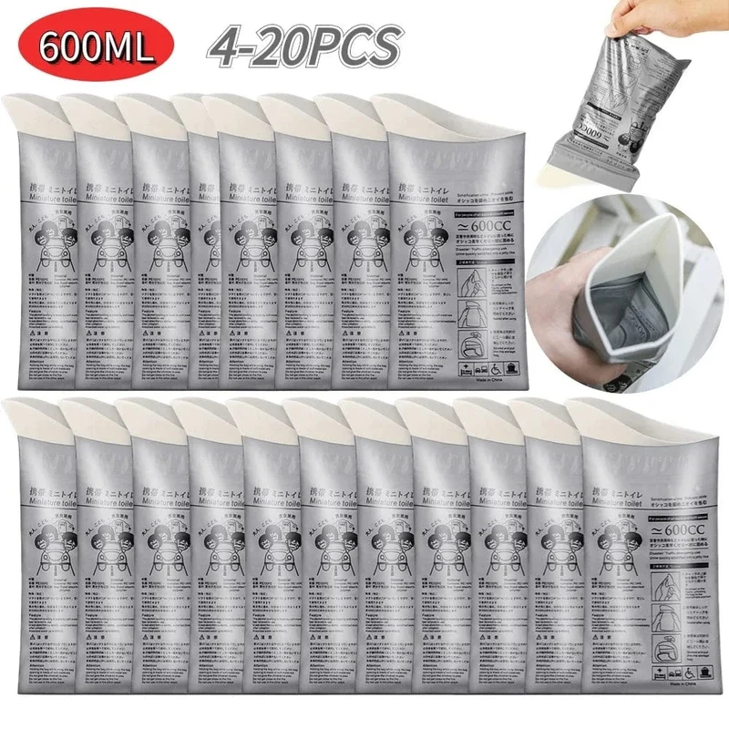 4-20PCS Outdoor Notfall Urin Beutel 700ml Einweg Reise Mobile Toilette Tragbare Urinal Beutel für Weibliche Baby männlichen Erbrechen Beutel