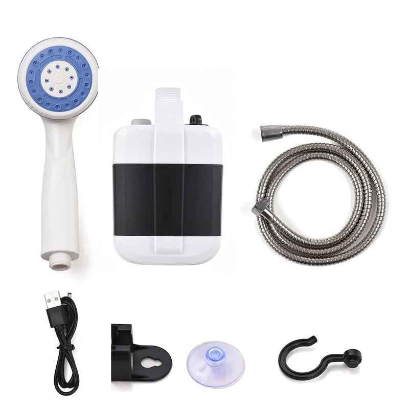Tragbare Campingdusche für den Außenbereich, wiederaufladbar über USB, elektrische Duschpumpe für Camping, Autowaschen, Gartenarbeit, Haustierreinigung