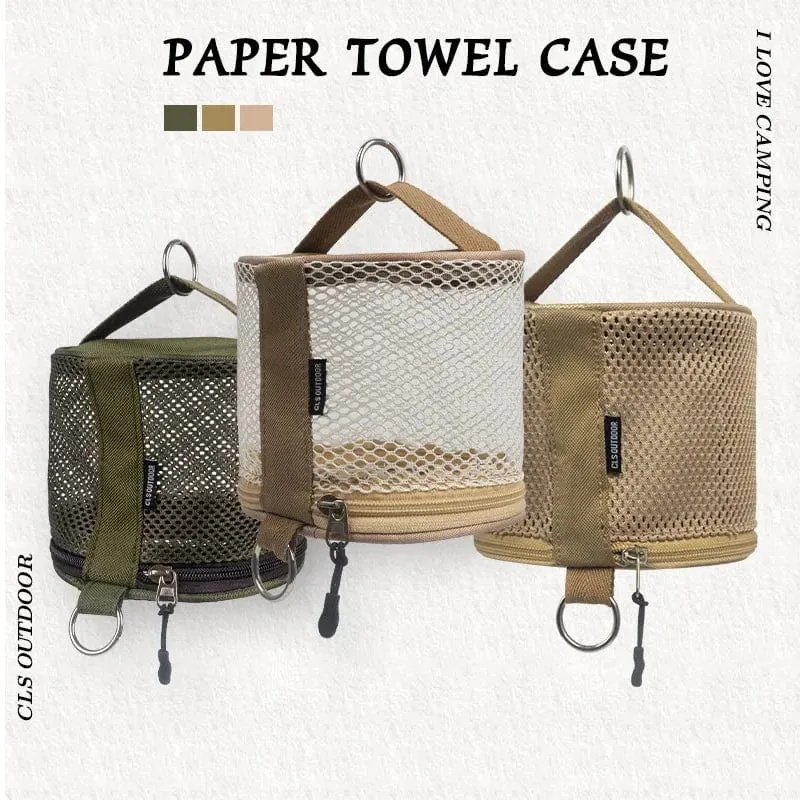 Outdoor Camping Papier Handtuch Schublade Hause Mesh Rohr Papier Handtuch Lagerung Tasche Auto Hängen Rolle Papier Rohr Tasche Lagerung Box im freien