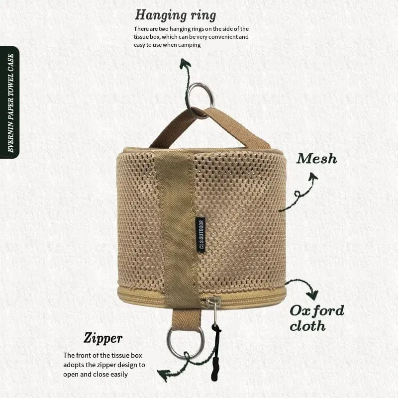 Outdoor Camping Papier Handtuch Schublade Hause Mesh Rohr Papier Handtuch Lagerung Tasche Auto Hängen Rolle Papier Rohr Tasche Lagerung Box im freien