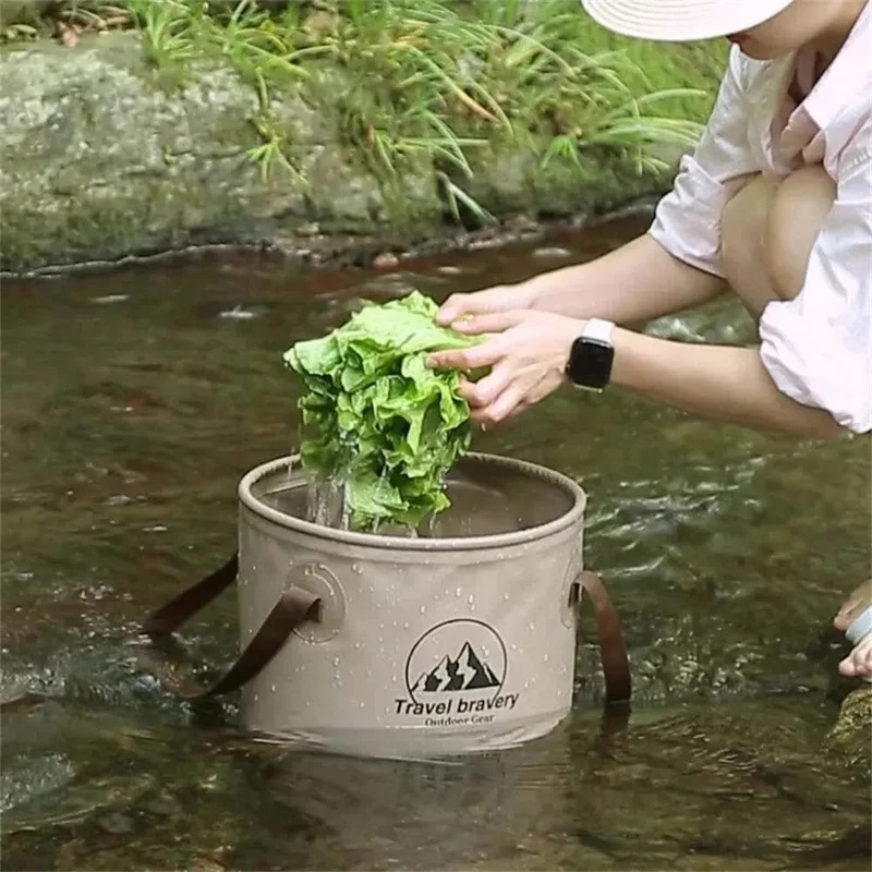 1PC Wasser Eimer Faltbare Bucke Container Multifunktionale Tragbare Licht Wasser Eimer Outdoor Camping Waschbecken Für Auto 20L