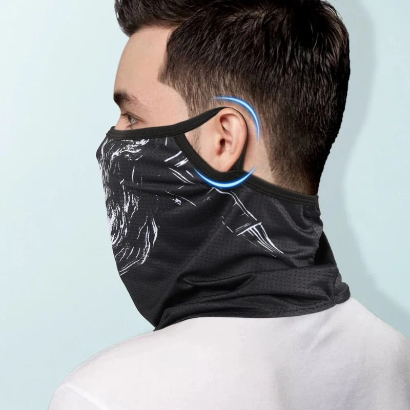 3D-Schädel-Sommer-Bandana mit hängendem Ohr, Dreieckstuch, Radfahren, Wandern, Jagd, Angeln, Sport, Fahrrad, Gesichtsmaske, Halstuch, Herren und Damen