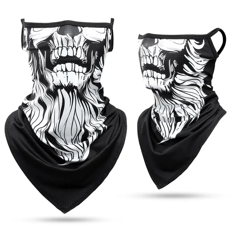 3D-Schädel-Sommer-Bandana mit hängendem Ohr, Dreieckstuch, Radfahren, Wandern, Jagd, Angeln, Sport, Fahrrad, Gesichtsmaske, Halstuch, Herren und Damen