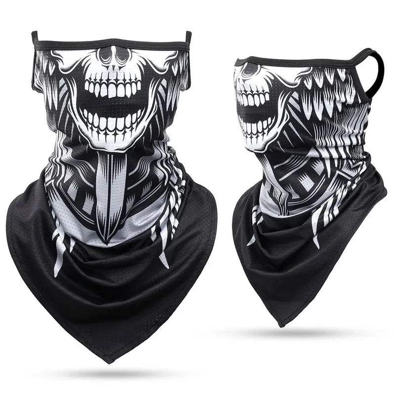3D-Schädel-Sommer-Bandana mit hängendem Ohr, Dreieckstuch, Radfahren, Wandern, Jagd, Angeln, Sport, Fahrrad, Gesichtsmaske, Halstuch, Herren und Damen