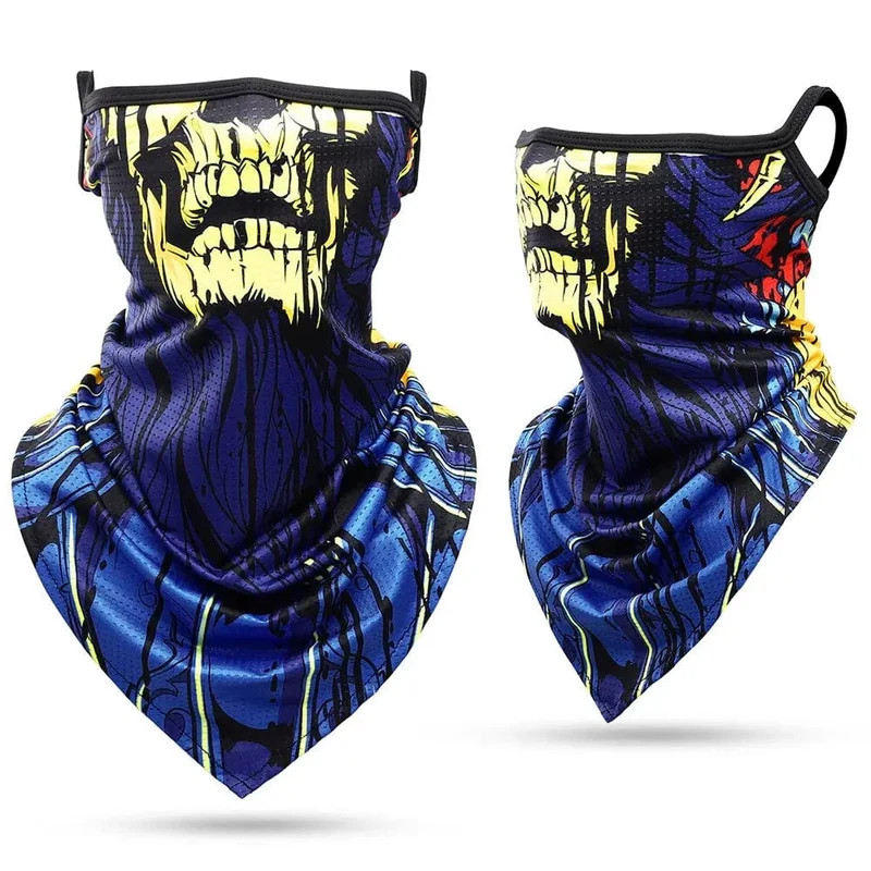 3D-Schädel-Sommer-Bandana mit hängendem Ohr, Dreieckstuch, Radfahren, Wandern, Jagd, Angeln, Sport, Fahrrad, Gesichtsmaske, Halstuch, Herren und Damen