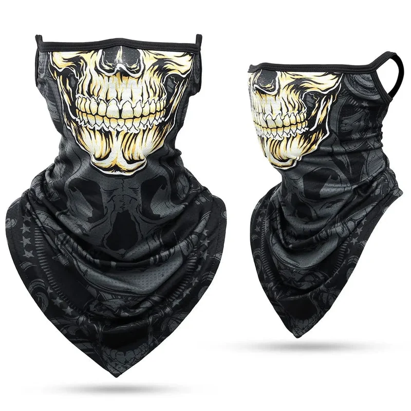 3D-Schädel-Sommer-Bandana mit hängendem Ohr, Dreieckstuch, Radfahren, Wandern, Jagd, Angeln, Sport, Fahrrad, Gesichtsmaske, Halstuch, Herren und Damen