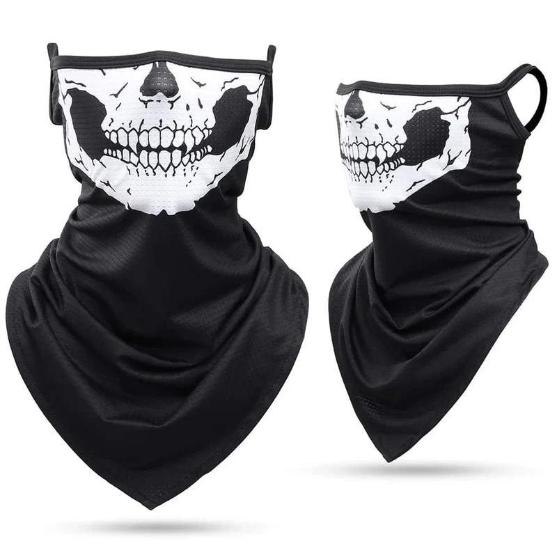 3D-Schädel-Sommer-Bandana mit hängendem Ohr, Dreieckstuch, Radfahren, Wandern, Jagd, Angeln, Sport, Fahrrad, Gesichtsmaske, Halstuch, Herren und Damen