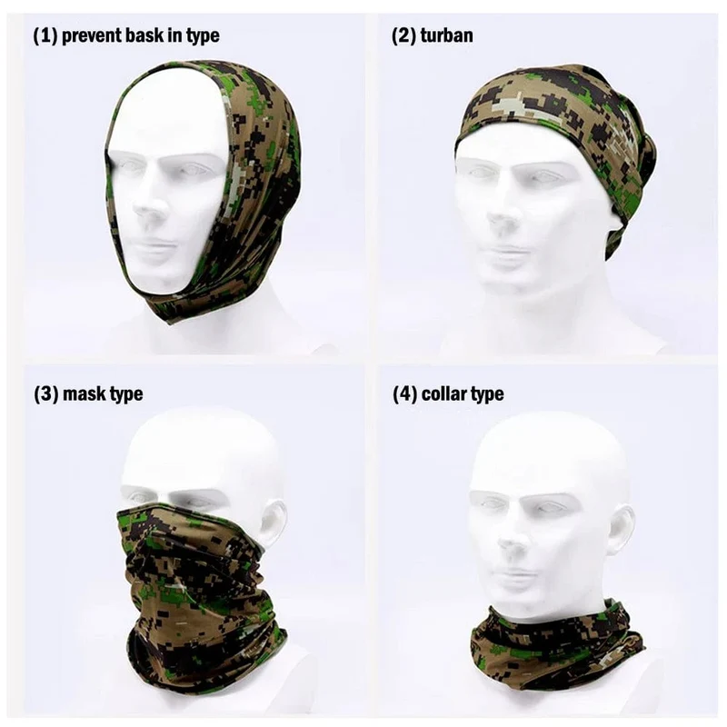 Outdoor Sport Bandana Militär Rohr Schal Angeln Radfahren Taktische Wandern Gesicht Abdeckung Hals Gamasche Halbe Maske Stirnband Männer Frauen