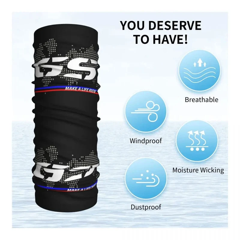 Benutzerdefinierte GS Motorrad Abenteuer Bandana Halsmanschette für Wandern Camping Männer Frauen Wickelschal Motorrad Biker Stirnband Wärmer