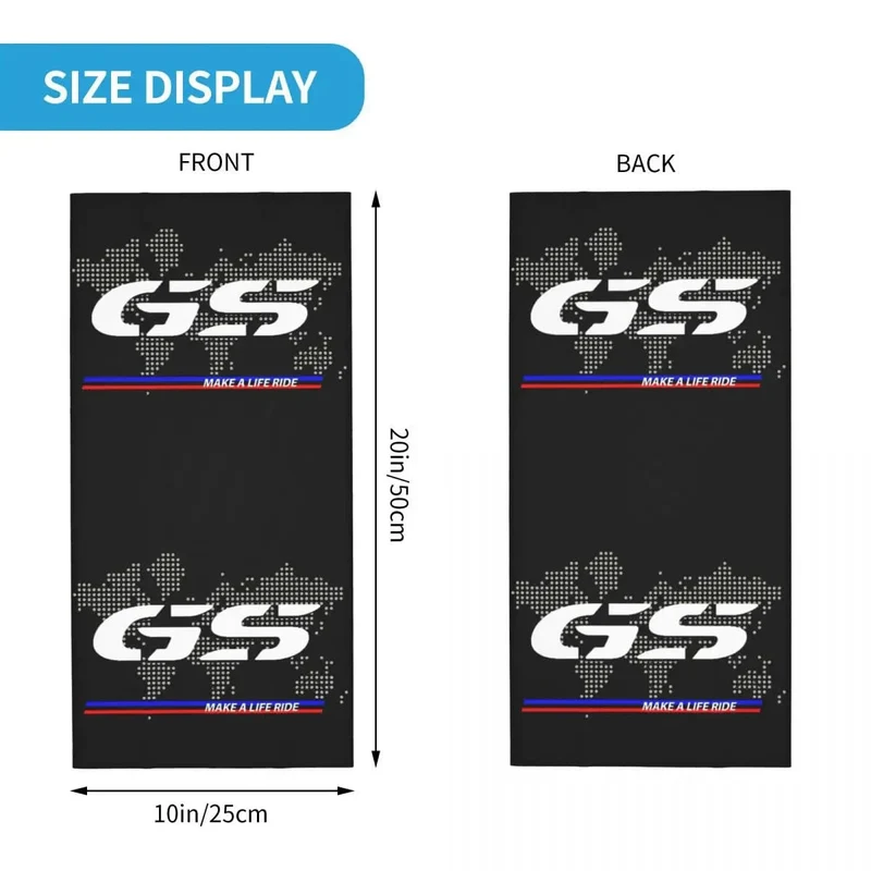 Benutzerdefinierte GS Motorrad Abenteuer Bandana Halsmanschette für Wandern Camping Männer Frauen Wickelschal Motorrad Biker Stirnband Wärmer