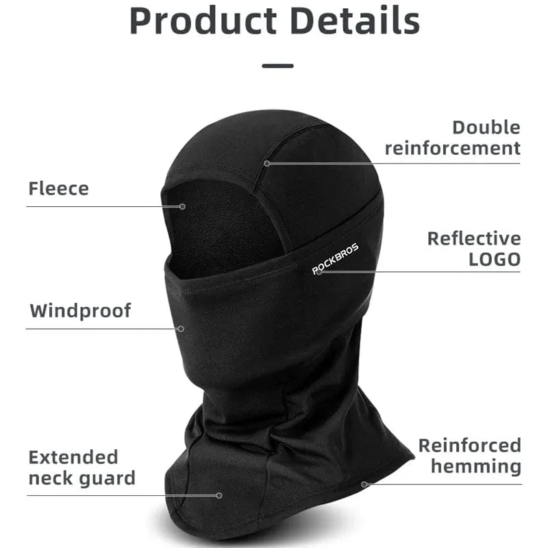 ROCKBROS Vollgesichtsmaske, warmer Winterschal, Sturmhaube, Helmfutter, Angeln, Skifahren, Wandern, Fahrradmaske, winddicht, atmungsaktiv, Kopfbedeckung