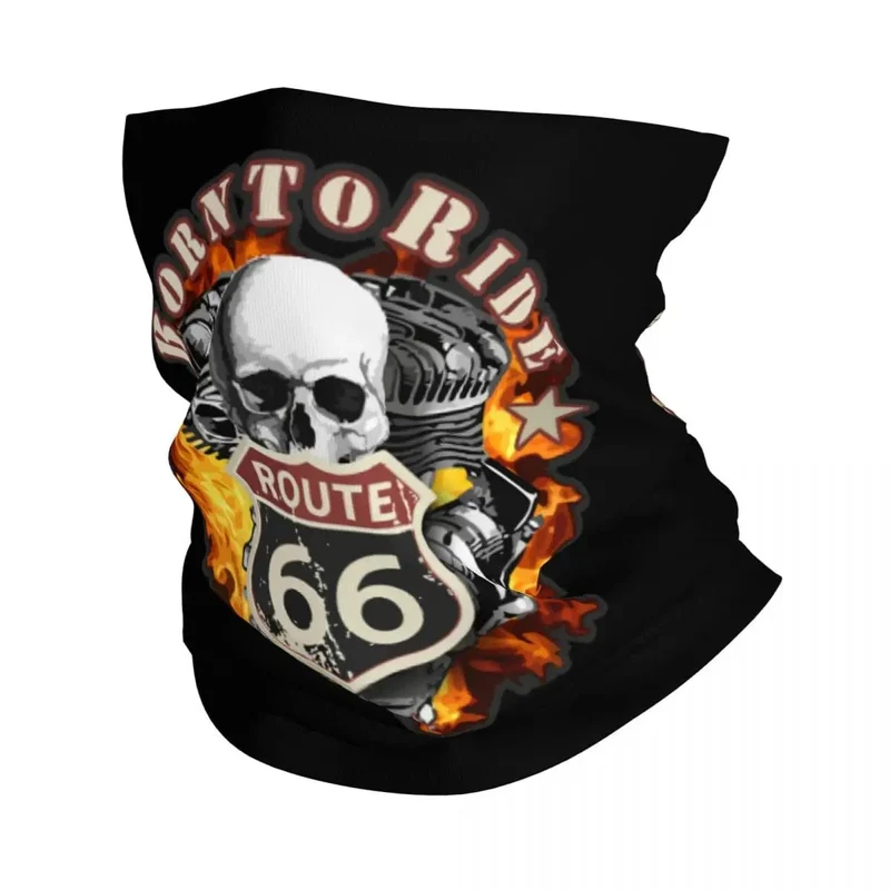 Ride The Route 66 Bandana Halsmanschette, winddicht, Gesichtsschal, Abdeckung, Biker, Motorrad, Kreuzfahrt, Amerika, Highway, Stirnband, Schlauch, Sturmhaube