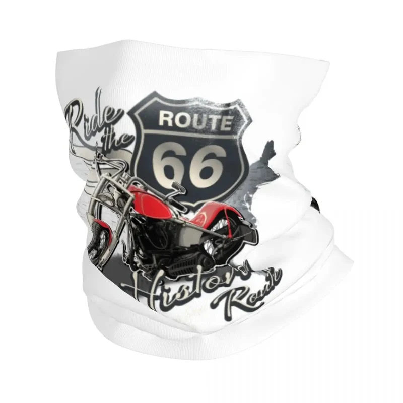 Ride The Route 66 Bandana Halsmanschette, winddicht, Gesichtsschal, Abdeckung, Biker, Motorrad, Kreuzfahrt, Amerika, Highway, Stirnband, Schlauch, Sturmhaube