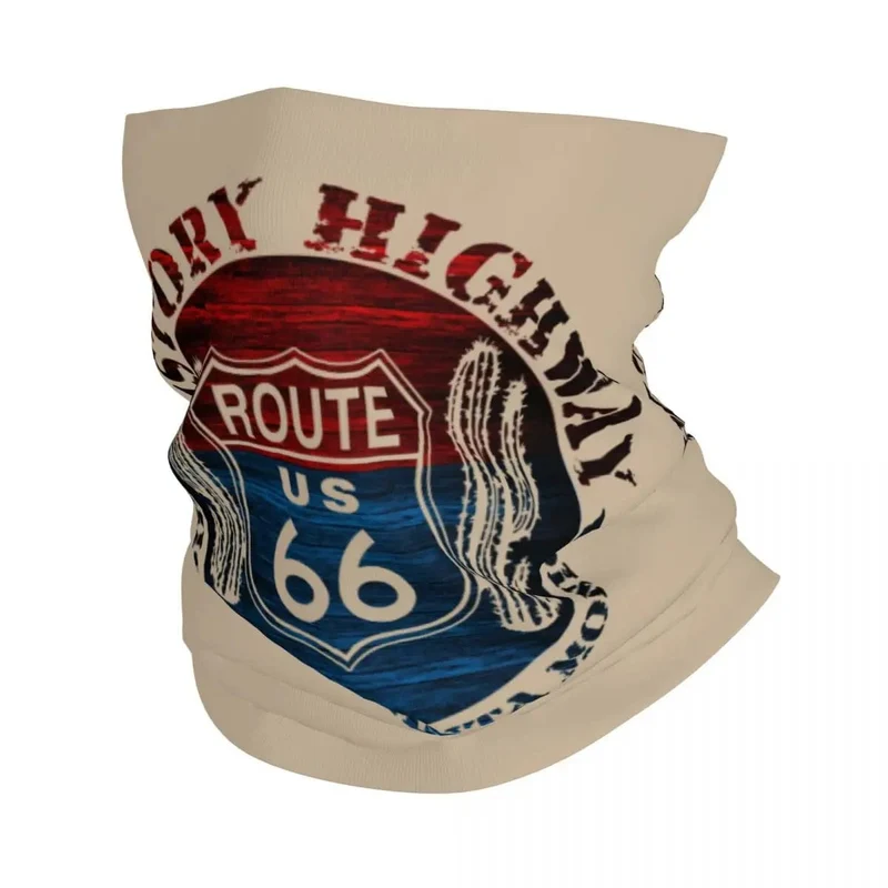 Ride The Route 66 Bandana Halsmanschette, winddicht, Gesichtsschal, Abdeckung, Biker, Motorrad, Kreuzfahrt, Amerika, Highway, Stirnband, Schlauch, Sturmhaube