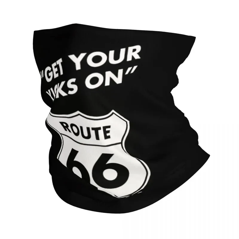 Ride The Route 66 Bandana Halsmanschette, winddicht, Gesichtsschal, Abdeckung, Biker, Motorrad, Kreuzfahrt, Amerika, Highway, Stirnband, Schlauch, Sturmhaube