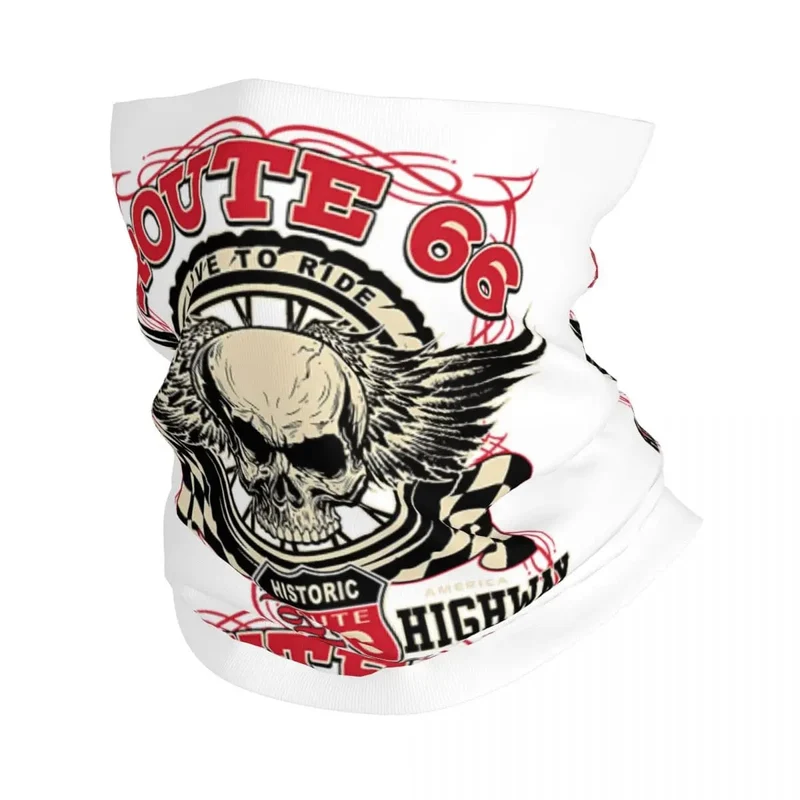 Ride The Route 66 Bandana Halsmanschette, winddicht, Gesichtsschal, Abdeckung, Biker, Motorrad, Kreuzfahrt, Amerika, Highway, Stirnband, Schlauch, Sturmhaube